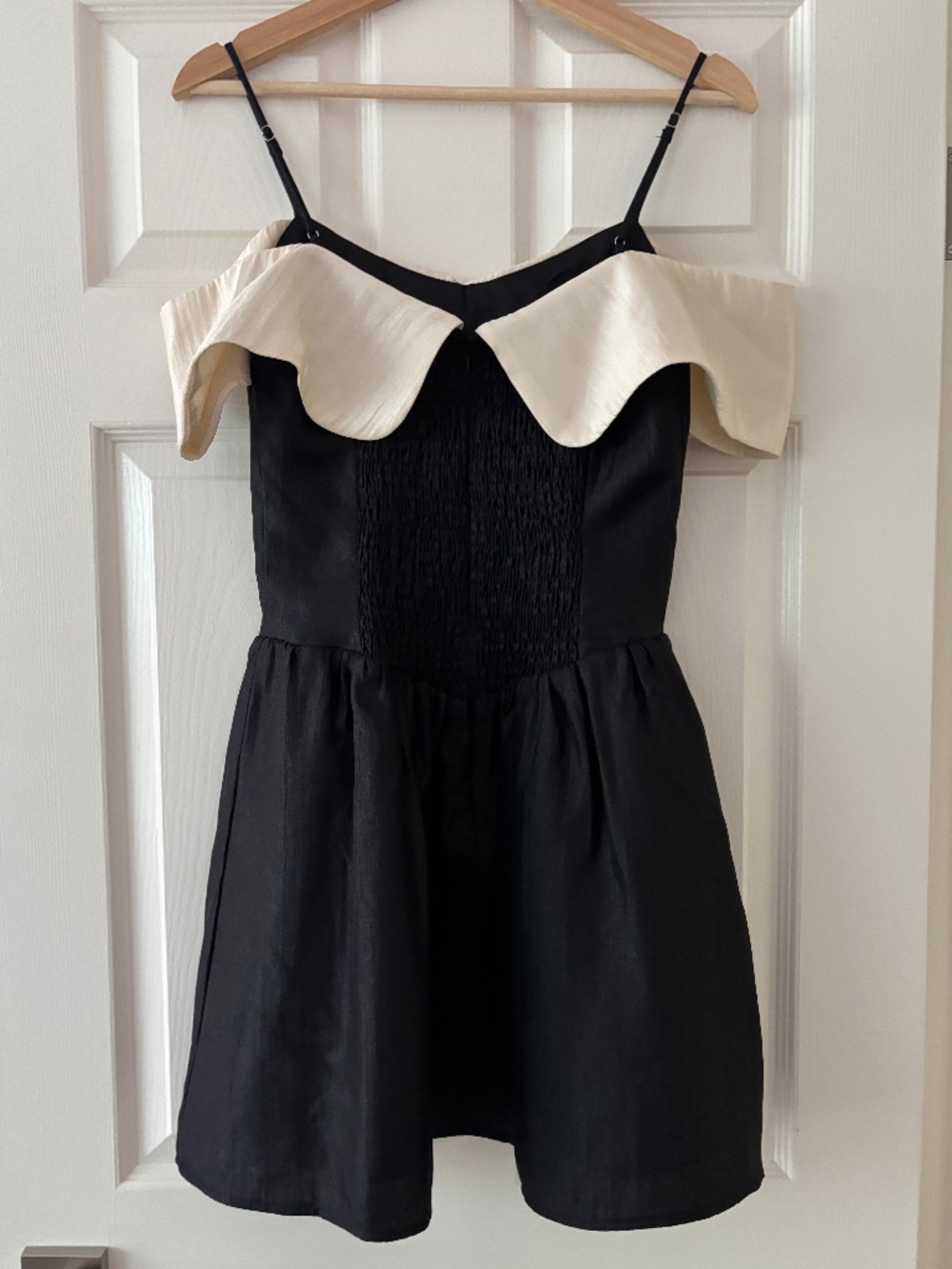 Lulus Upscale Desire Black Contrast Off-the-Shoulder Mini Dress - Picture 5 of 12